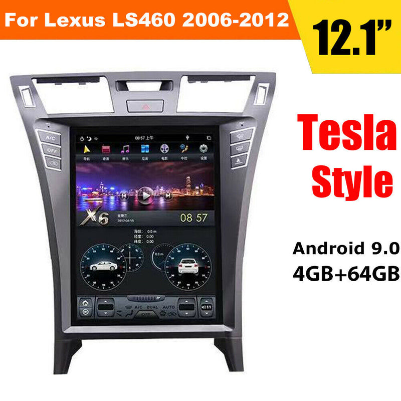 4+64GB Android 9.0 Radio Tesla Vertical Big Screen GPS For Lexus LS460 2006-2012