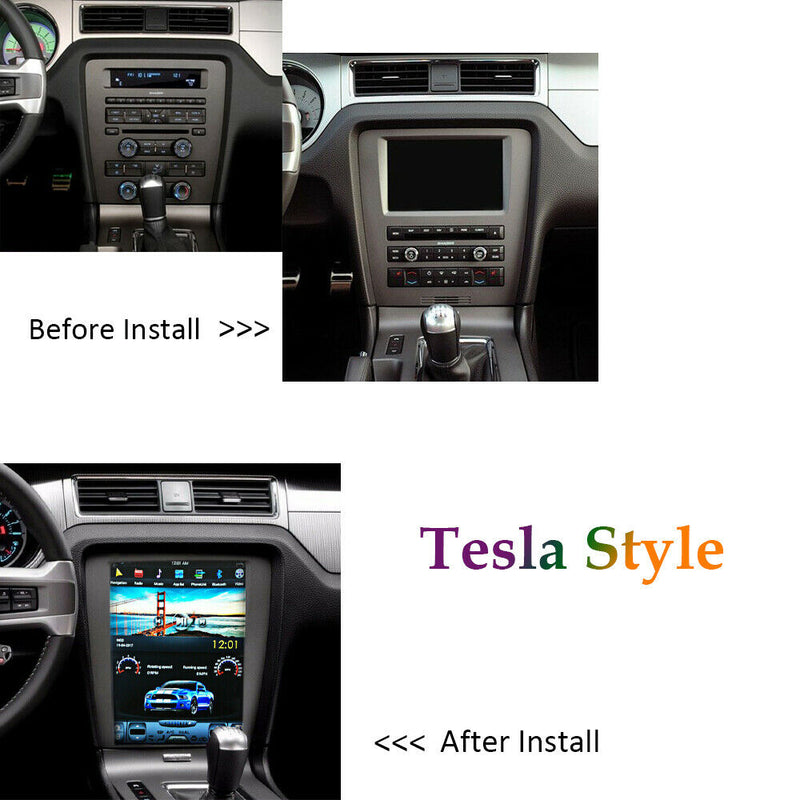 12.1" Tesla VerticalScreen Car GPS Radio Headunit For Ford Mustang 2010-2014