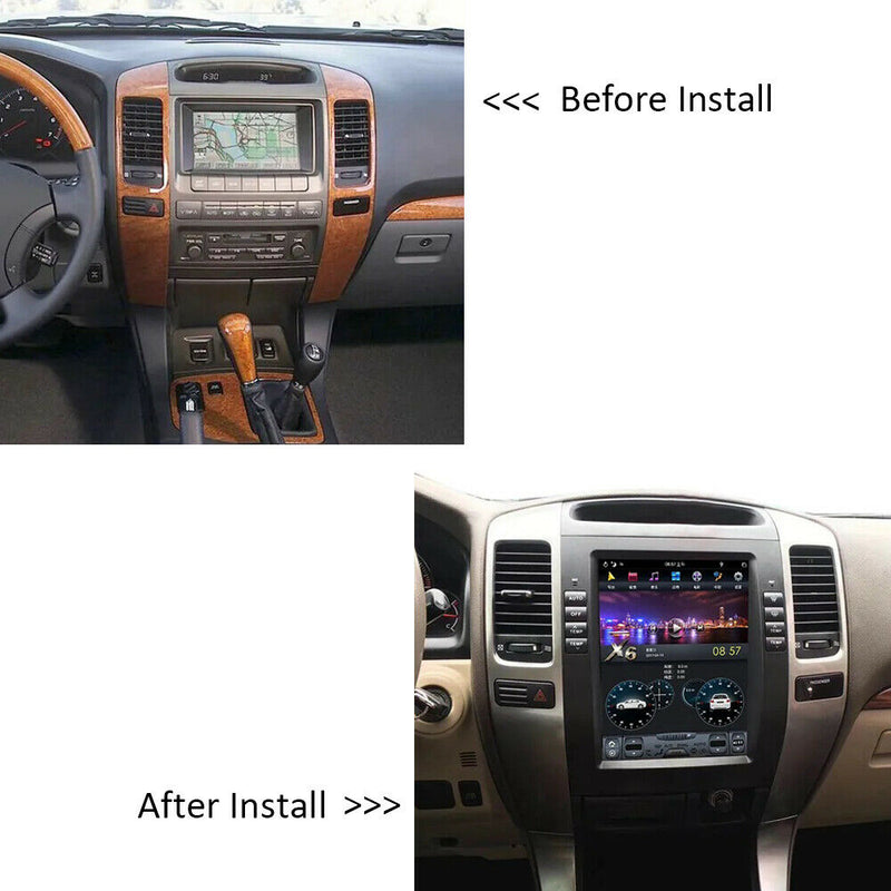 4+32GB Android Radio Vertical Screen Wi-Fi Carplay GPS For Lexus GX470 2004-2009