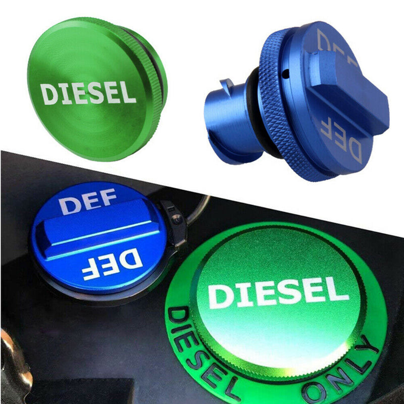 2PCS For Dodge Ram 2500 3500 2013-2018 Diesel Fuel Tank Caps DEF Cap Aluminum