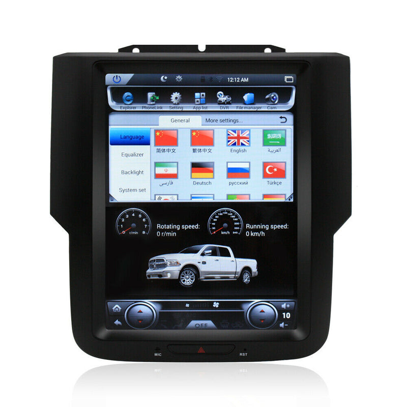 ANDROID 9.0 Vertical Screen Car GPS Radio For Dodge Ram 1500 2500 3500 2013-2019