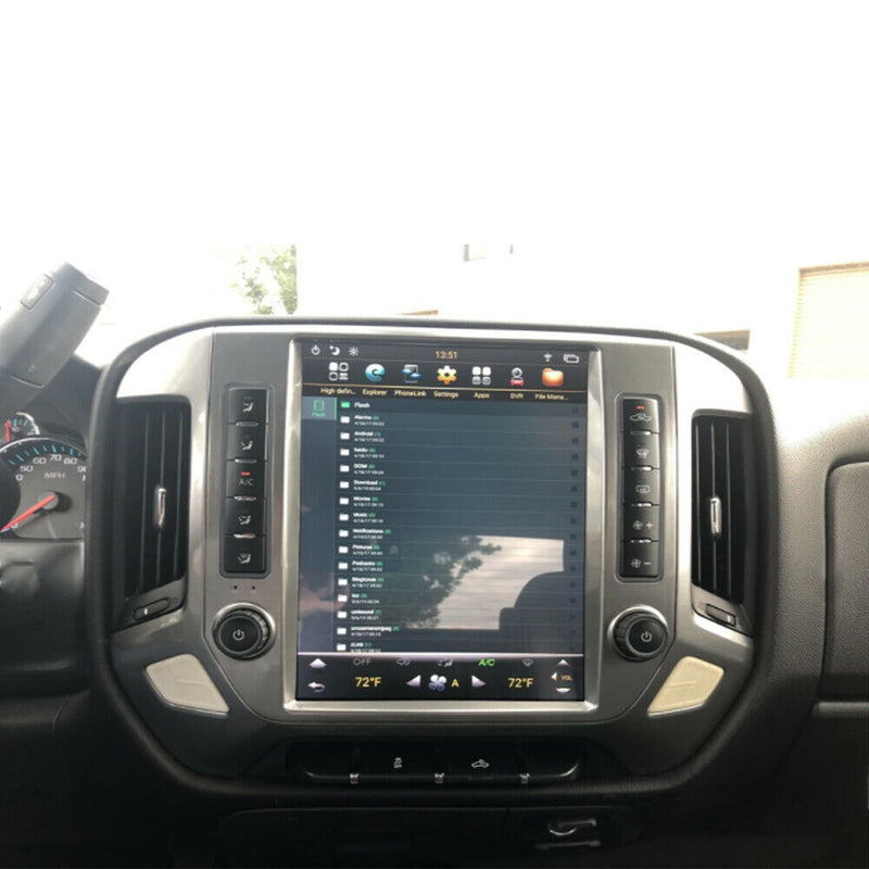 Tesla Vertical Screen Android GPS Radio For Chevy Silverado GMC Sierra 2014-2019