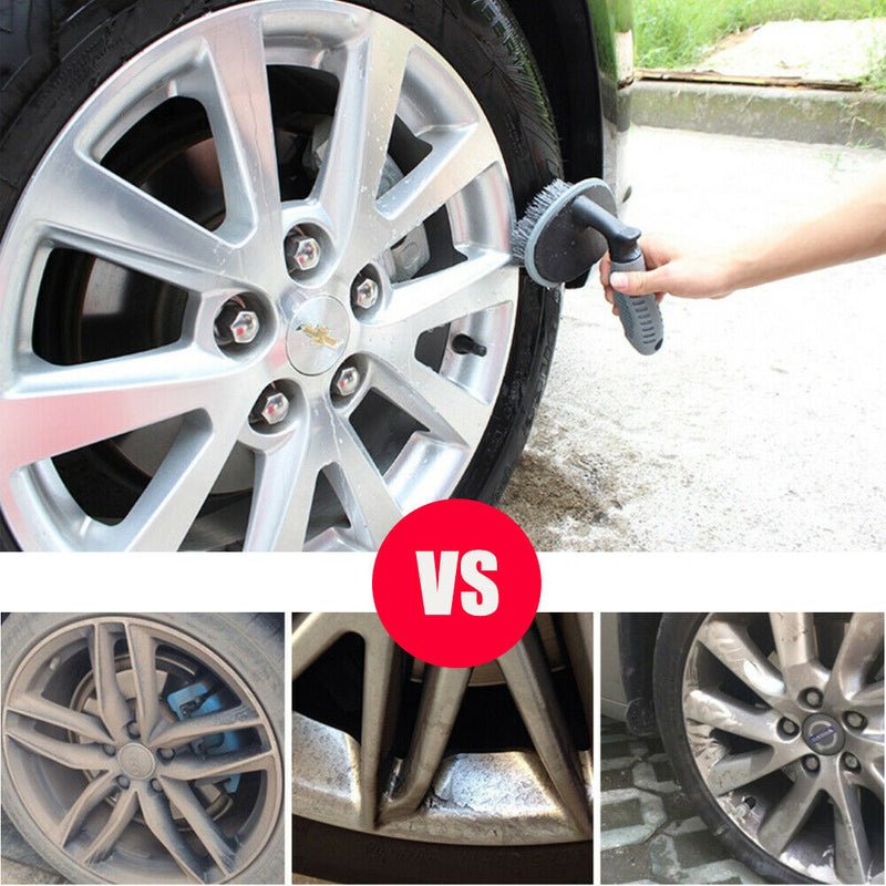2PCS Car Rims Tyre Cleaning Brush Multi-Functional Wheel Hub Washing Tools US
