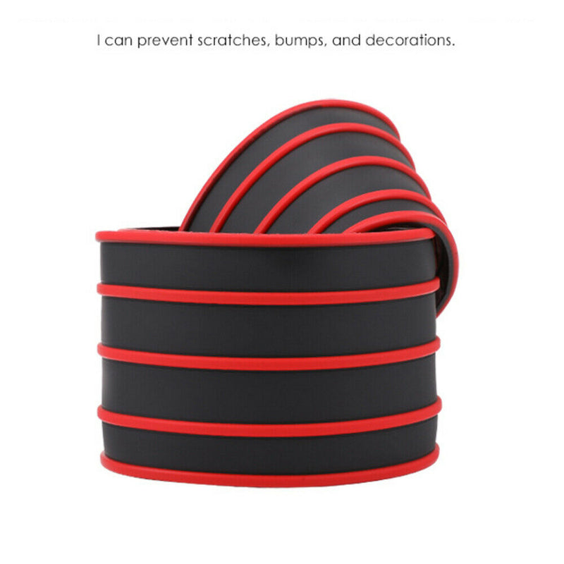 Red/black Door Sill Guard Car Body Bumper Protector Trim Cover Protective Strip