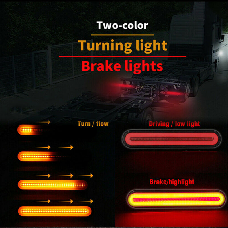 2x LED Car Truck Bar Brake Flowing Turn Signal Stop Rear Tail Strip DRL Light US