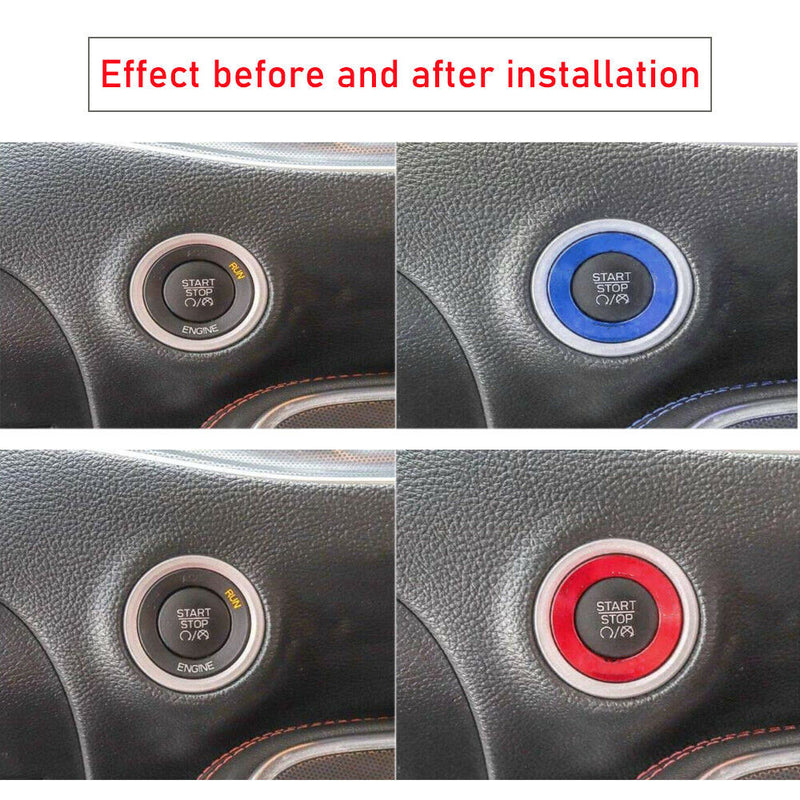 Blue Engine Start/Stop Button Center Console Switch Cover Trim For Ford F150