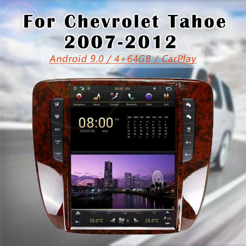 10.4" 4+64GB Tesla Style Car GPS Radio Carplay For Chevrolet Tahoe 2007-2012