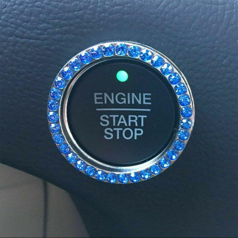 New Bling Diamond Car Start Engine Ignition Button Decor Crystal Ring Sticker US