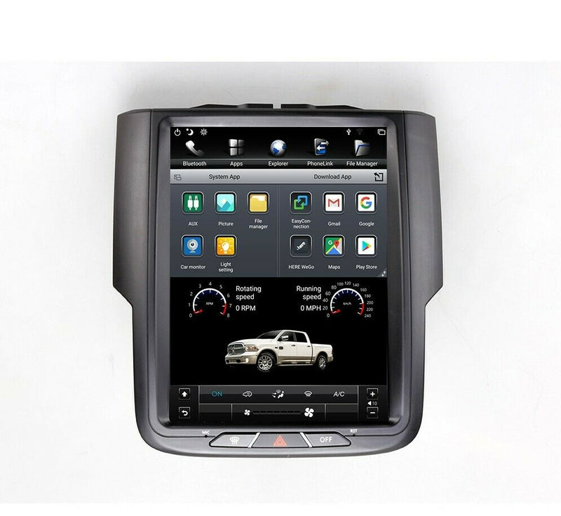 2+32GB Android 8.1 Radio Tesla Vertical Screen Car GPS For Dodge RAM 2014-2019
