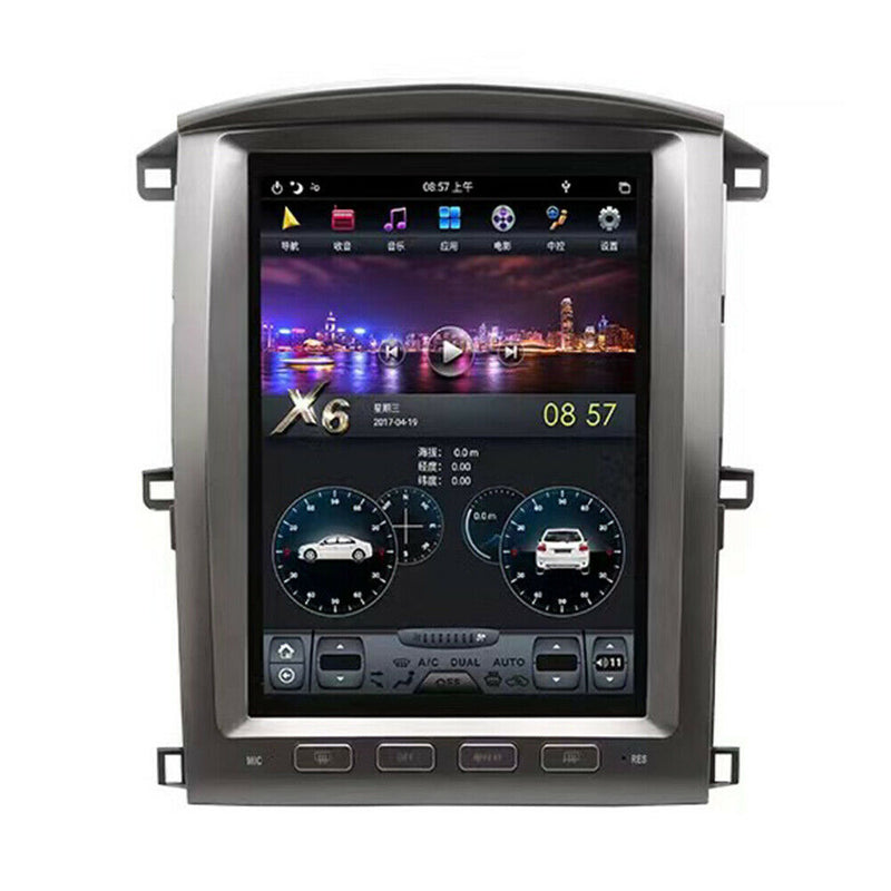 4+32GB Vertical Screen Android GPS Radio For Toyota Land Cruiser LC100 2003-2007