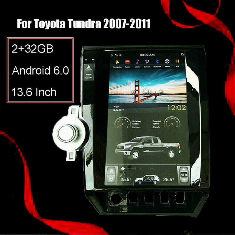 13.6" Android RadioTesla Screen Car GPS Navigation For Toyota Tundra 2007-2011