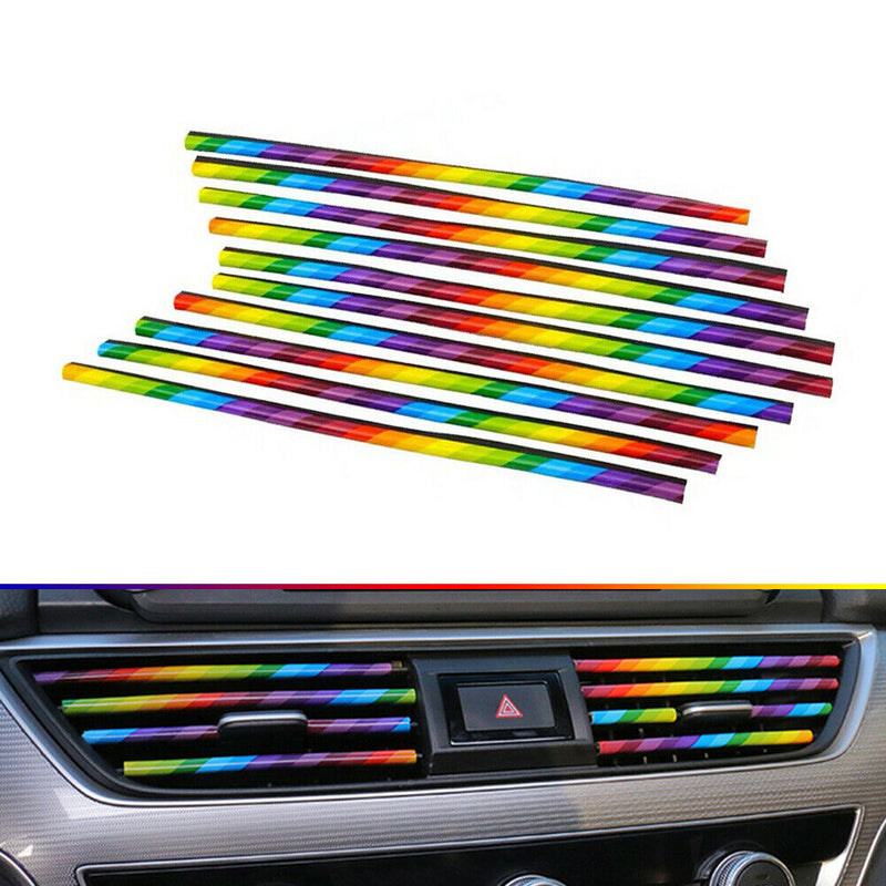 Red 10 Pcs/pack Auto Car Accessories Air Conditioner Air Outlet Decoration Strip