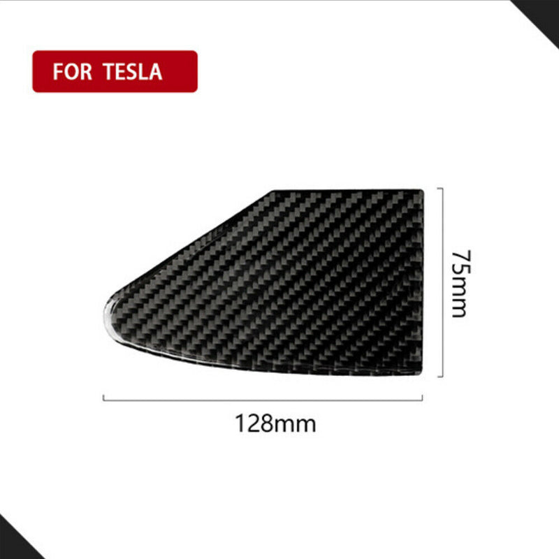 1Pcs Black Carbon Fiber Color Charging Port Panel Cover Trim For Tesla Model S