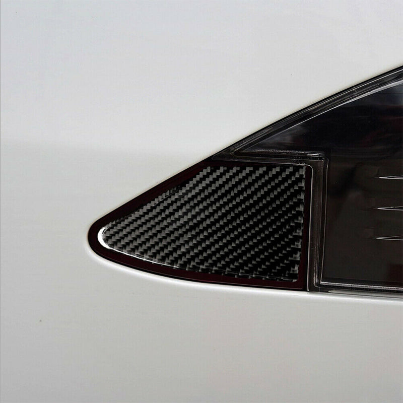 1Pcs Black Carbon Fiber Color Charging Port Panel Cover Trim For Tesla Model S